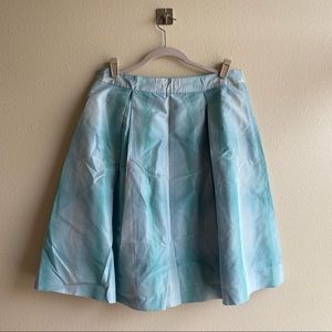 Banana Republic Light Blue Plaid Silk Pleated Skirt